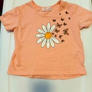 Duchess's Peach Super Soft Daisy & Monarch Butterfly Top